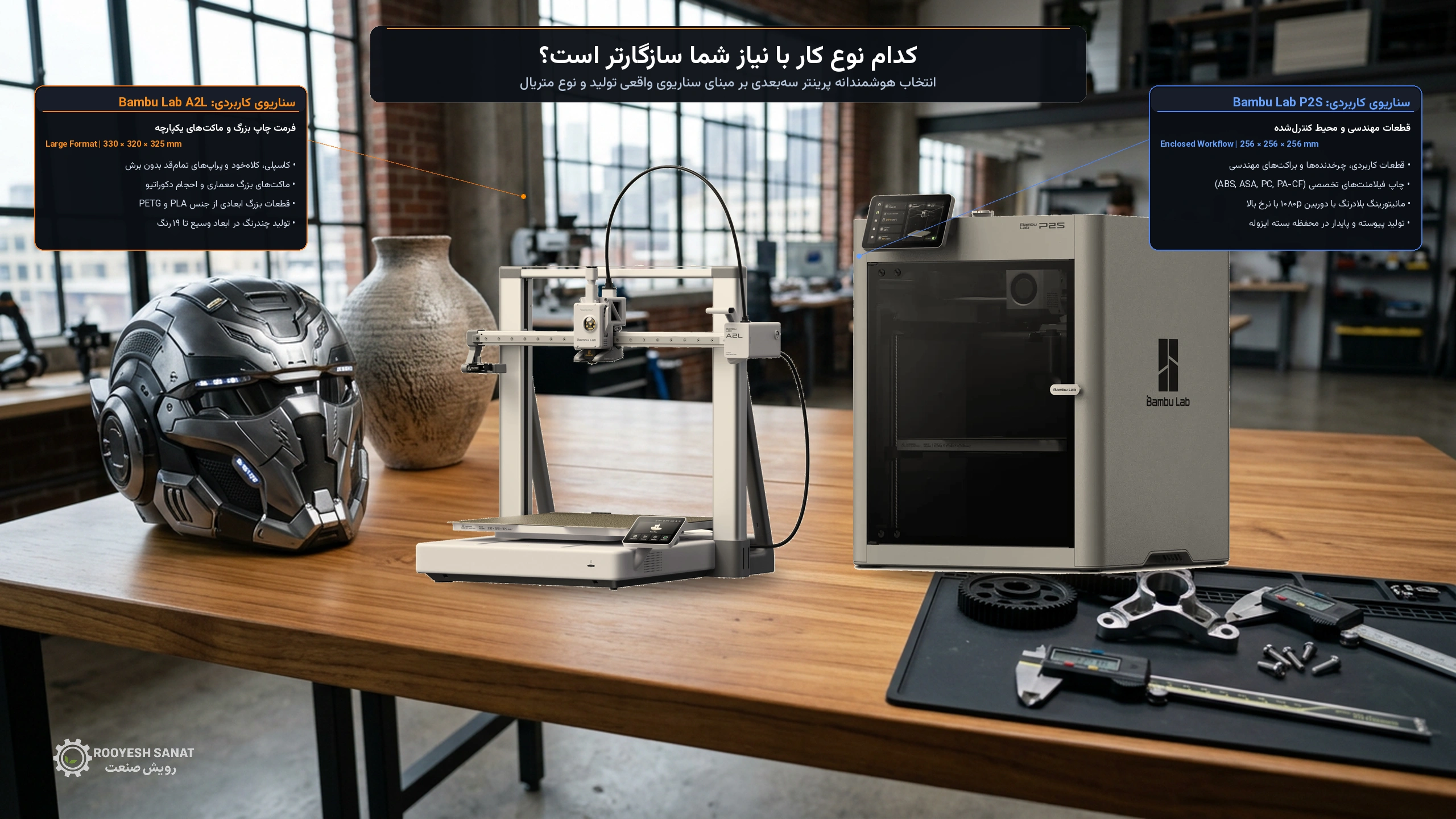 مقایسه Bambu Lab A2L و P2S
