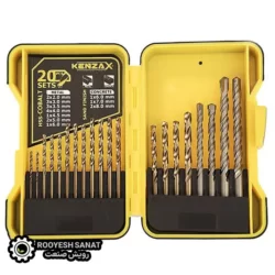 ست مته کبالت و الماسه کنزاکس 20 عددی مدل KDB-120