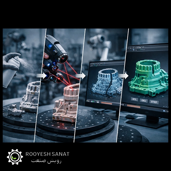 راحل اجرای اسکن سه بعدی قطعات بدون نقشه