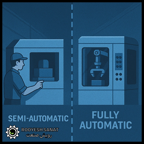 تفاوت اصلی میان ماشین‌آلات نیمه‌اتوماتیک و تمام‌اتوماتیک