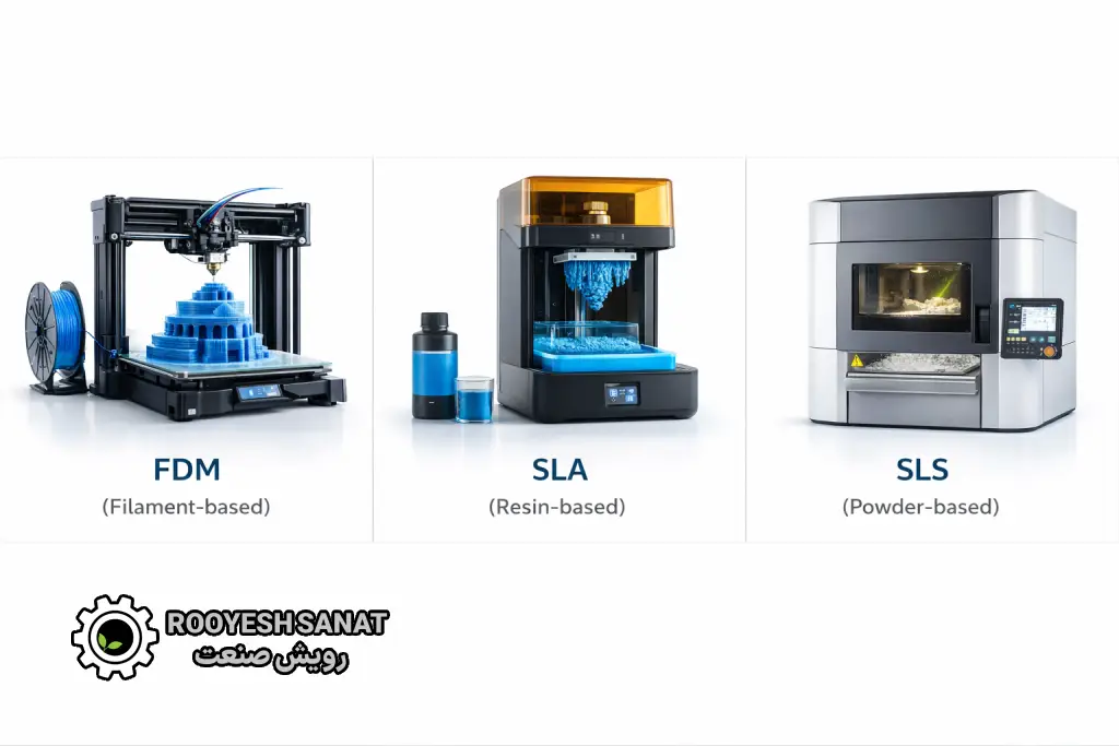 انواع پرینتر سه بعدی (FDM _ SLA _ SLS)